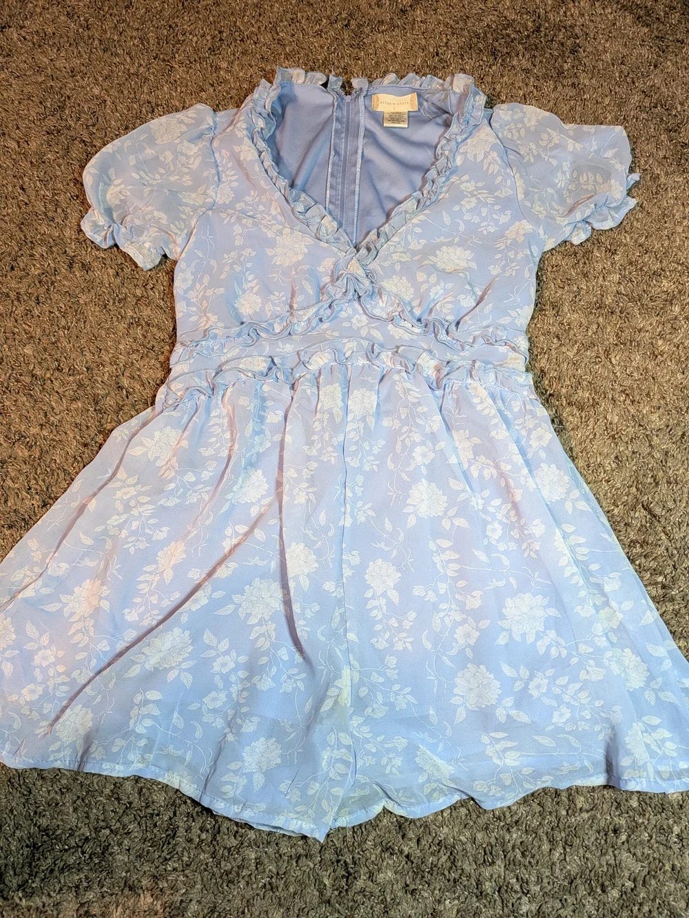 Altar'd State Light Blue Ruffle Dress - Picture 1 of 3